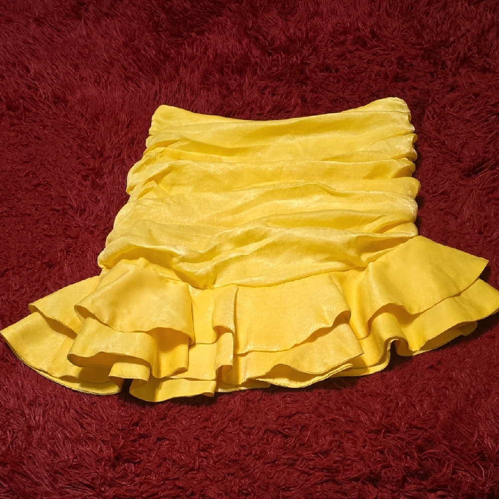 EVNL Yellow Ruffled Women's Skirt